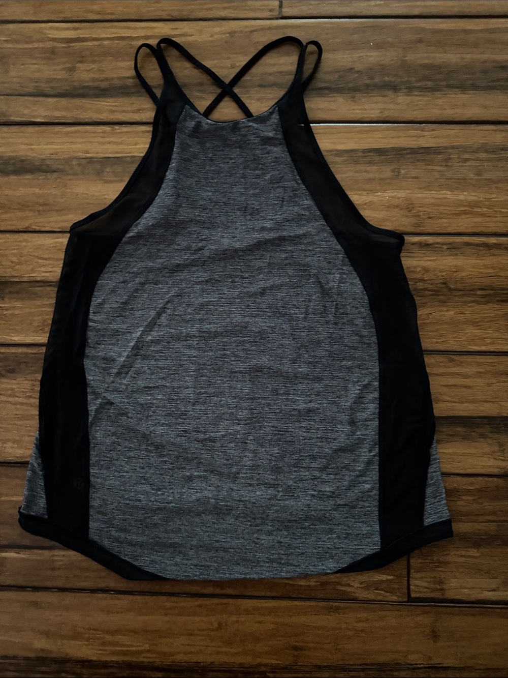 Lululemon Grey and Black Strappy Running Tank